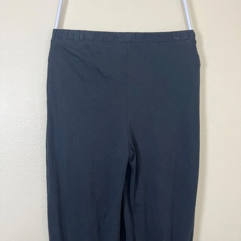 PLANET by Lauren G Women Size 3 Black Pleat Pima Cotton Barrel Jersey Knit Pant